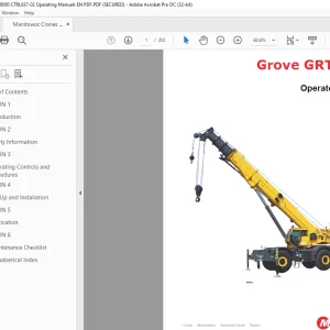 Manitowoc Grove Crane GRT8090 Operator Manual PDF