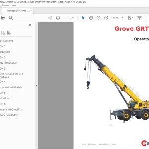 Manitowoc Grove Crane GRT8100 Operator Manual PDF