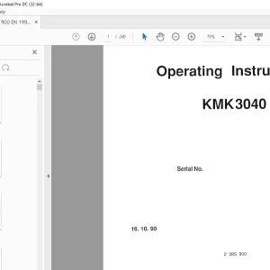 Manitowoc Grove Crane KMK3040 Operating Manual 2085900 PDF