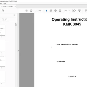 Manitowoc Grove Crane KMK3045 Operating Manual 2085924 PDF