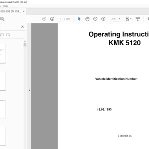 Manitowoc Grove Crane KMK5120 Operating Manual 2085608 PDF