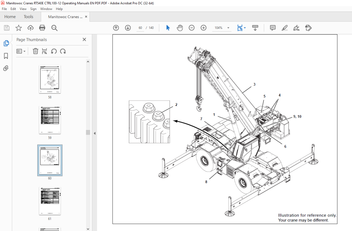 Manitowoc Grove Crane RT540E Operator Manual PDF - HeyDownloads ...