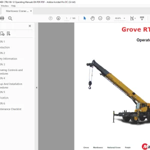 Manitowoc Grove Crane RT540E Operator Manual PDF