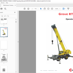 Manitowoc Grove Crane RT890E Operator Manual 068-12 - PDF DOWNLOAD ...