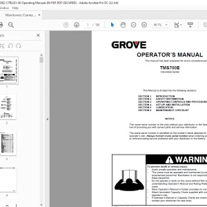 Manitowoc Grove Crane TMS700E Operator's Manual 021-00 - PDF DOWNLOAD