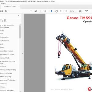 Manitowoc Grove Crane TMS9000-2 Operator Manual - PDF DOWNLOAD
