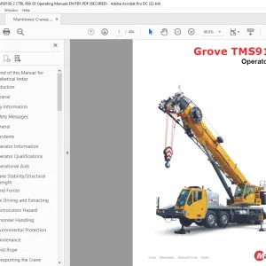 Manitowoc Grove Crane TMS9100-2 Operator Manual - PDF DOWNLOAD