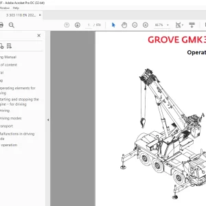Manitowoc Grove GMK3060L-1 Operating Manual 3303118 PDF