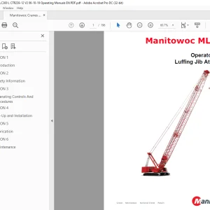 Manitowoc Crane MLC300 Luffing Jib Attachment Operator Manual PDF
