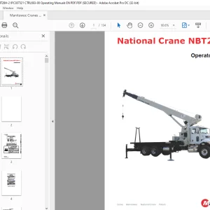 Manitowoc National Crane NBT28H-2 Operator Manual CTRL 693-00 PDF