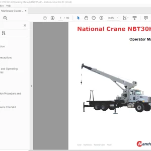 Manitowoc National Crane NBT30H-2 Operator Manual CTRL 582-04 PDF