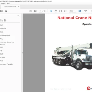 Manitowoc National Crane NBT40 Series Operator Manual PDF