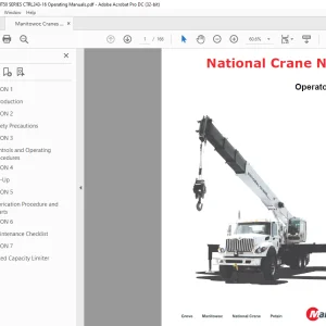 Manitowoc National Crane NBT50 Series Operator Manual PDF