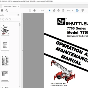 Shuttlelift 7700 Series 7755 Operation Manual PDF