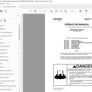 Shuttlelift Grove Crane CD3340B/YB4411 Operator Manual  PDF