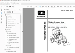 TORO RT1200 Traction Unit Operator’s Manual PDF