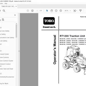 TORO RT1200 Traction Unit Operator’s Manual PDF