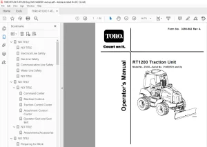 TORO RT1200 Traction Unit Operator`s Manual PDF