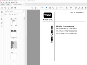 TORO RT1200 Traction Unit Parts Manual  PDF