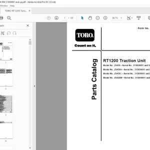 TORO RT1200 Traction Unit Parts Manual  PDF