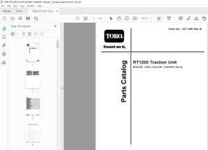 TORO RT1200 Traction Unit Parts Manual PDF