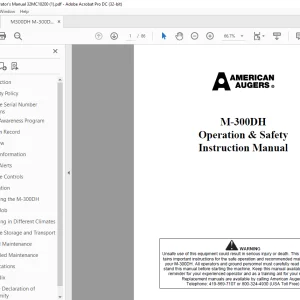 TRENCOR M-300DH Operation & Safety Instruction Manual PDF