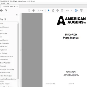 TRENCOR M500PDH Parts Manual 7053-0072 PDF