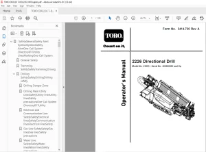 Toro 2226 Directional Drill Parts Manual PDF