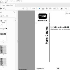 Toro 2226 Directional Drill Parts Manual PDF