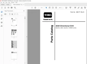 Toro 4045 Directional Drill Parts Manual PDF