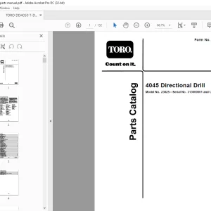 Toro 4045 Directional Drill Parts Manual PDF