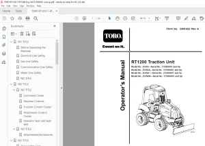 Toro RT1200 Traction Unit Operator’s Manual PDF