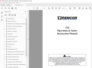 Trencor T10 Operation & Safety Instruction Manual 7053-0041 PDF