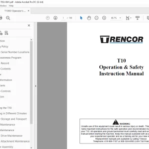Trencor T10 Operation & Safety Instruction Manual 7053-0041 PDF