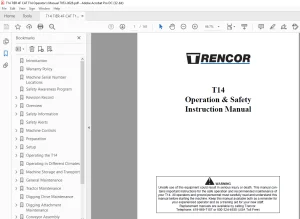 Trencor T14 Operation & Safety Instruction Manual 7053-0028 PDF