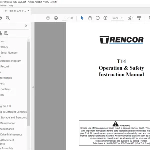 Trencor T14 Operation & Safety Instruction Manual 7053-0028 PDF