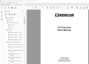 Trencor T14 Trencher Parts Manual 7053-0099 - PDF DOWNLOAD