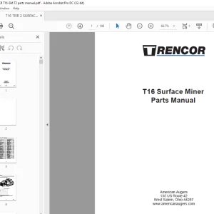 Trencor T16 Surface Miner Parts Manual 7053-0055 - PDF DOWNLOAD