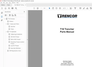Trencor T16 Trencher Parts Manual 7053-0021 - PDF DOWNLOAD