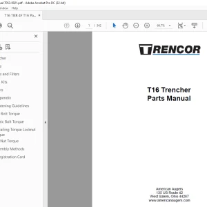 Trencor T16 Trencher Parts Manual 7053-0021 - PDF DOWNLOAD