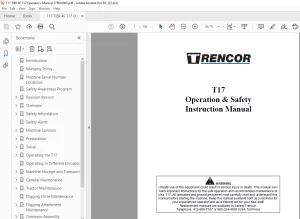 Trencor T17 Operation & Safety Instruction Manual 17TR10000 PDF