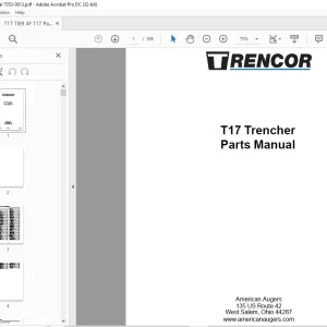 Trencor T17 Trencher Parts Manual 7053-0013 - PDF DOWNLOAD