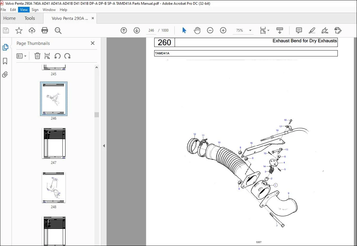 Volvo Penta 290A 740A AD41 AD41A AD41B D41 D41B DP-A DP-B SP-A TAMD41A Parts Manual PDF - Image 3
