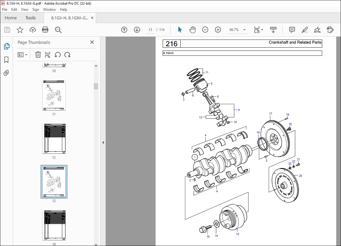 Volvo Penta 8.1GiI-H, 8.1GXiI-G Marine Gasoline Engine Parts Manual PDF ...