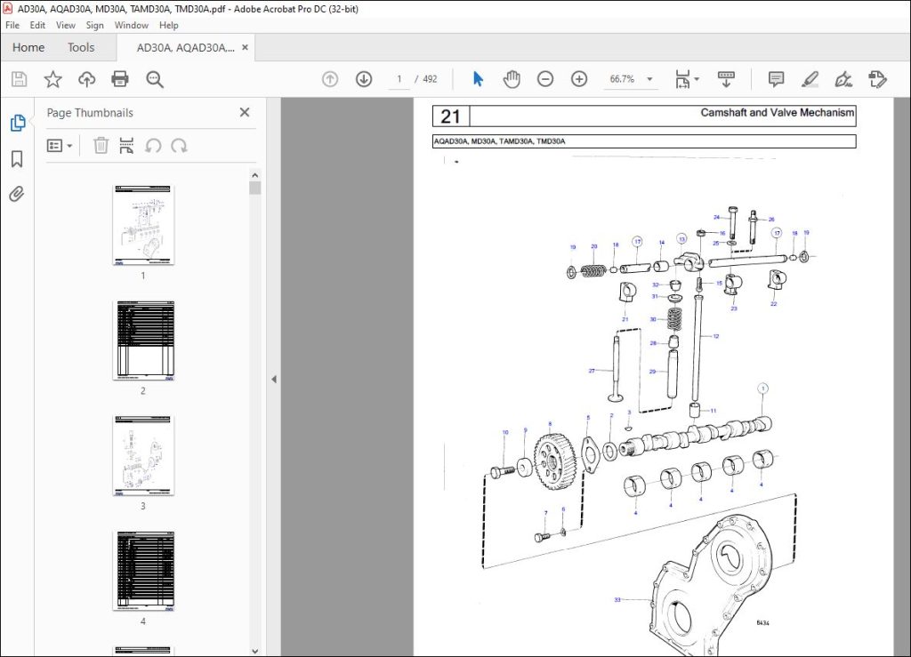 Volvo Penta AD30A AQAD30A MD30A TAMD30A TMD30A Engine Parts Manual PDF ...