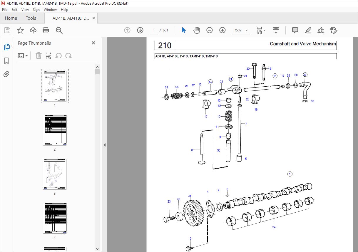 Volvo Penta AD41B, AD41BJ, D41B, TAMD41B, TMD41B Parts Manual PDF ...