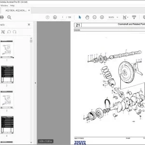 Volvo Penta AQ190A, AQ240A Marine Gasoline Engine Parts Manual PDF