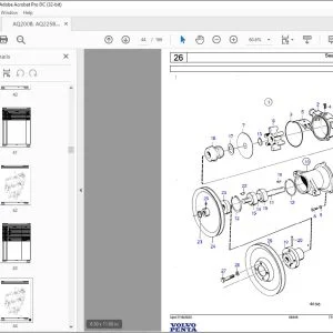 Volvo Penta AQ200B, AQ225B Marine Gasoline Engine Parts Manual PDF