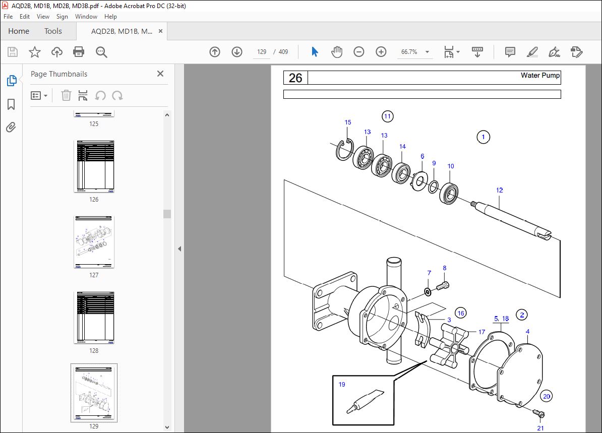 Volvo Penta AQD2B MD1B MD2B MD3B Marine Diesel Engine Parts Manual PDF ...