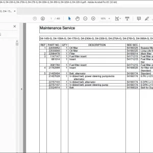 Volvo Penta D4-145I-G D4-150A-G D4-175I-G D4-230A-G D4-270A-G D4-300A-G Parts Manual PDF